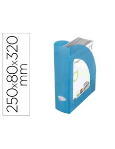 CI | Revistero plastico q-connect azul translucido