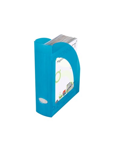 CI | Revistero plastico q-connect azul translucido