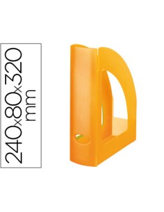 CI | Revistero plastico q-connect naranja translucido
