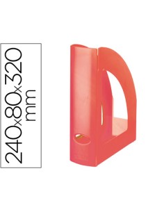 CI | Revistero q-connect plastico rojo translucido