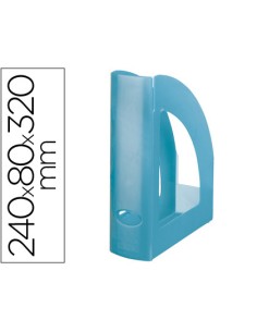 CI | Revistero plastico q-connect turquesa translucido