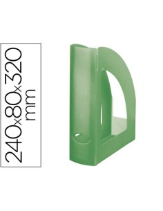 CI | Revistero plastico q-connect verde translucido