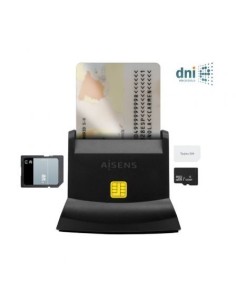 Lector de DNI y Tarjetas Aisens ASCR-SN04CSD-BK/ USB...