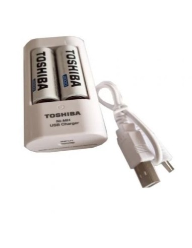 Cargador de Pilas Toshiba TNHC-6GME2 CB/ capacidad 2 pilas AA y AAA/ 2 Pilas AA Incluidas