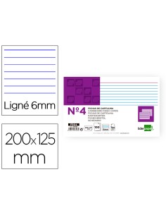 CI | Ficha liderpapel rayada nº4 125x200mm paquete de 100...