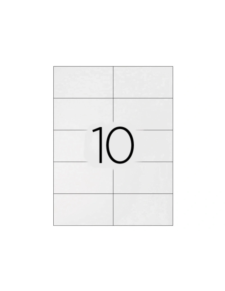 CI | Etiqueta adhesiva q-connect kf10658 tamaño 105x57 mm fotocopiadora laser ink-jet caja con 100 hojas din a4