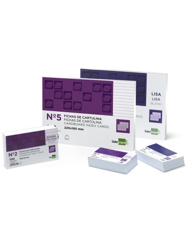 CI | Ficha liderpapel lisa nº1 65x95mm paquete...