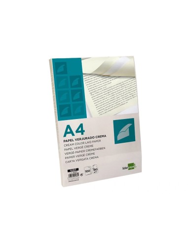 CI | Papel Verjurado Liderpapel A4 180G/M2 Crema Paquete De 100 Hojas