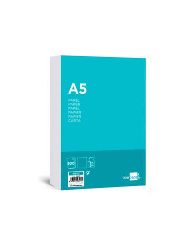 CI | Papel liderpapel a5 80g/m2 paquete de 500 blanco