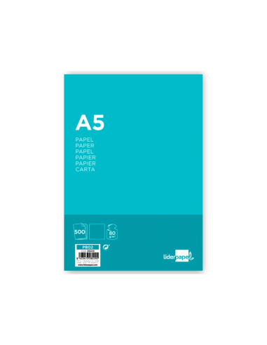 CI | Papel liderpapel a5 80g/m2 paquete de 500 blanco