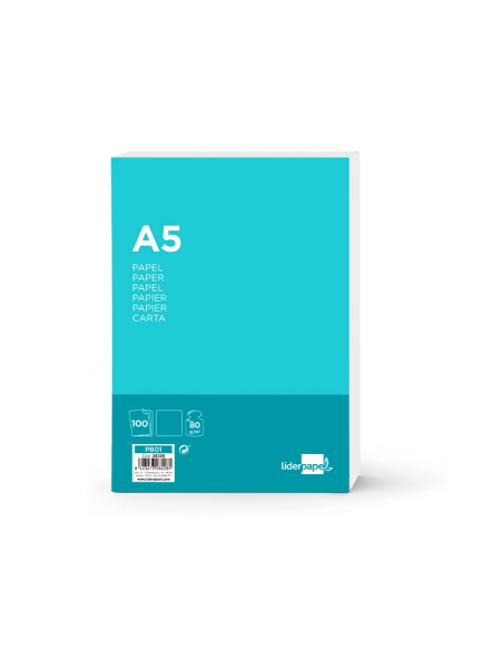CI | Papel liderpapel a5 80g/m2 paquete de 100 blanco