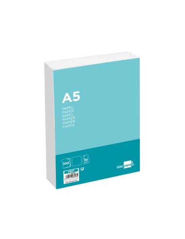 CI | Papel liderpapel a5 80g/m2 paquete de 100 blanco