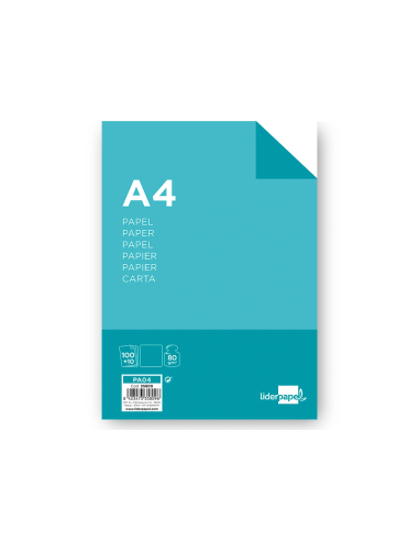 CI | Papel liderpapel din a4 80 gr -paquete de 100 hojas + 10 hojas gratis