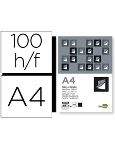 CI | Papel carbon liderpapel film negro tamaño din a4...
