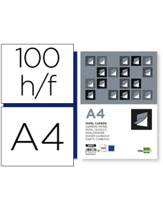 CI | Papel carbon liderpapel film azul tamaño din a4 caja...