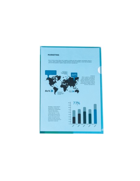 CI | Carpeta liderpapel dossier uñero 44002 polipropileno din a4 azul 20 hojas