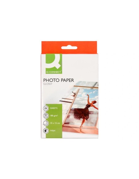 CI | Papel q-connect foto glossy -kf01905 -10x15 -digital photo -para ink-jet -bolsa de 25 hojas de 180 gr