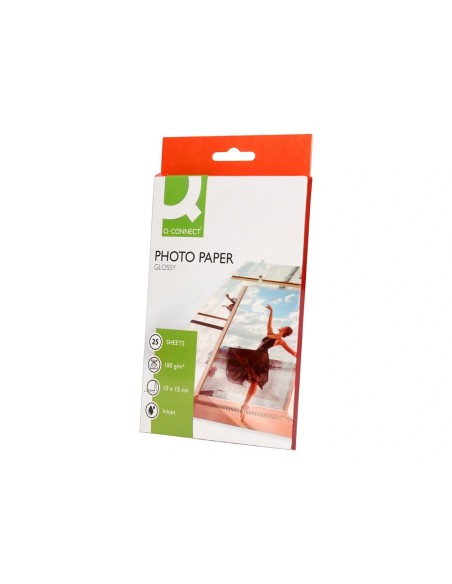 CI | Papel q-connect foto glossy -kf01905 -10x15 -digital photo -para ink-jet -bolsa de 25 hojas de 180 gr