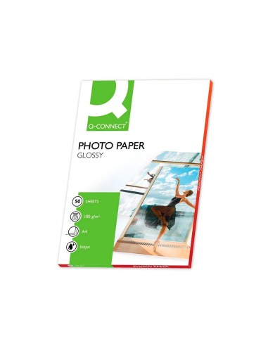 CI | Papel q-connect foto glossy din a4 alta calidad digital photo -para ink-jet bolsa de 50 hojas de 180 gr