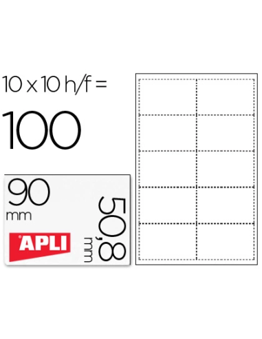 CI | Tarjeta de visita apli microperforada 200 grs acabado mate 90x50,8 mm impresora ink-jet y laser.