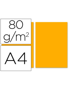 CI | Papel color liderpapel a4 80g/m2 naranja paquete de 100