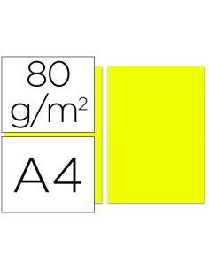 CI | Papel color liderpapel a4 80g/m2 limon paquete de 100