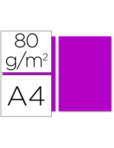 CI | Papel color liderpapel a4 80g/m2 fucsia paquete de 100
