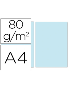 CI | Papel color liderpapel a4 80g/m2 celeste paquete de 100