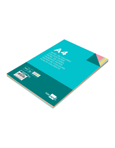 CI | Papel color liderpapel a4 80g/m2 4 colores surtidos paquete de 100