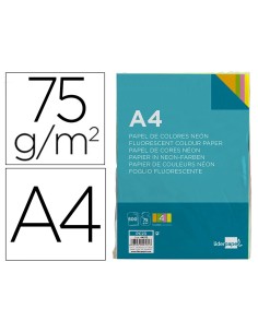 CI | Papel color liderpapel a4 75g/m2 neon 4 colores...