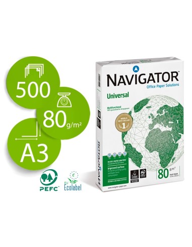 CI | Papel fotocopiadora navigator din a3 80 gramos papel multiuso ink-jet y laser-paquete de 500 hojas