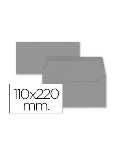 CI | Sobre liderpapel americano gris 110x220 mm 80 gr pack de 9 unidades