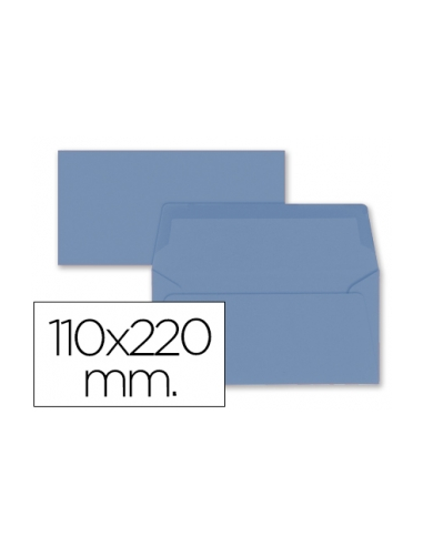 CI | Sobre liderpapel americano azul oscuro 110x220 mm 80 gr pack de 9 unidades