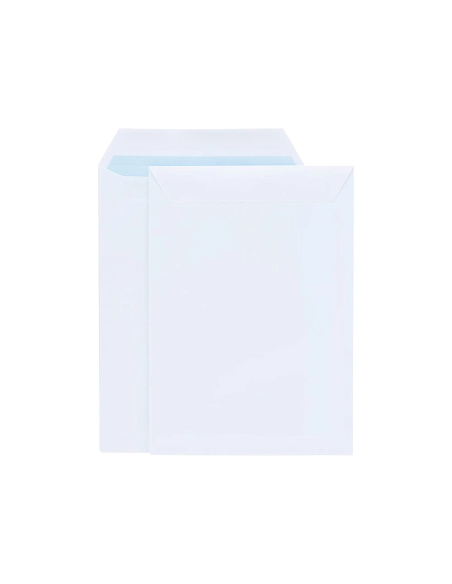 CI | Sobre liderpapel bolsa blanco 310x410 mm solapa tira de silicona papel offset 100 gr caja de 250 unidades