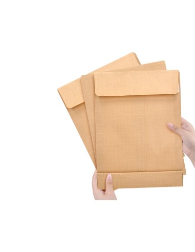 CI | Sobre liderpapel bolsa fuelle kraft armado 280x365x50mm solapa tira de silicona papel 155 gr caja de 50 unidades