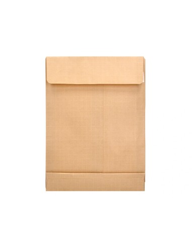 CI | Sobre liderpapel bolsa fuelle kraft armado 280x365x50mm solapa tira de silicona papel 155 gr caja de 50 unidades