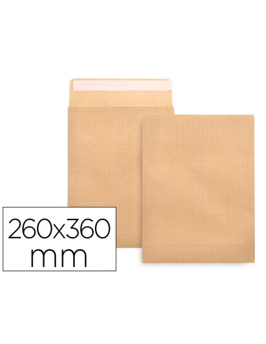 CI | Sobre liderpapel bolsa armado kraft envio seguridad 260x360 mm solapa tira de silicona papel 120 gr caja de 100