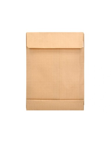 CI | Sobre liderpapel bolsa fuelle kraft 229x324x30 mm solapa tira de silicona papel 120 gr caja de 50 unidades