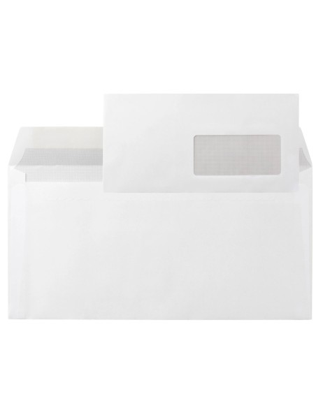 CI | Sobre liderpapel n.3 blanco din americano ventana derecha 110x220mm tira de silicona system open caja de 500 unidad
