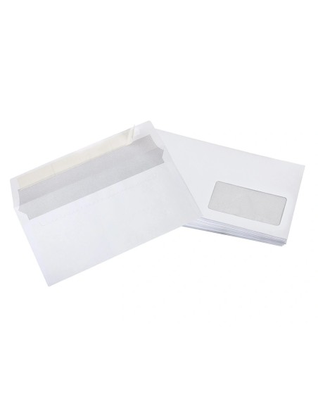 CI | Sobre liderpapel n 3 blanco din americano ventana derecha 110x220 mm tira de silicona paquete de 25 unidades