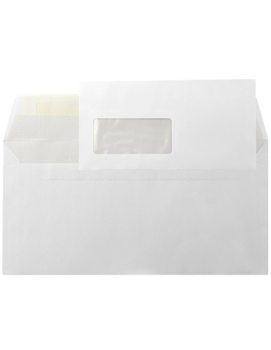 CI | Sobre liderpapel n.6 blanco americano ventana izquierda 115x225 tira de silicona open system caja de 500 unidad