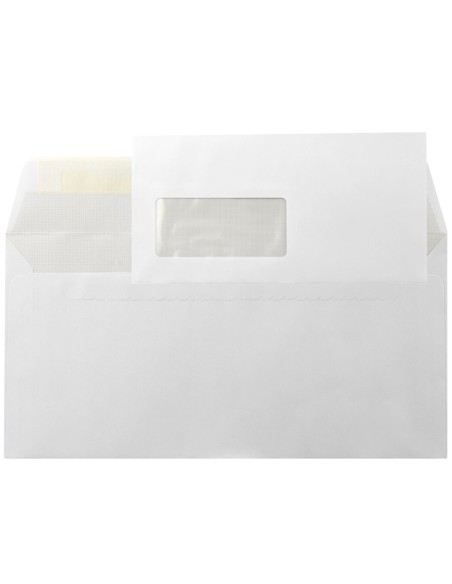 CI | Sobre liderpapel n.6 blanco americano ventana izquierda 115x225 tira de silicona open system caja de 500 unidad