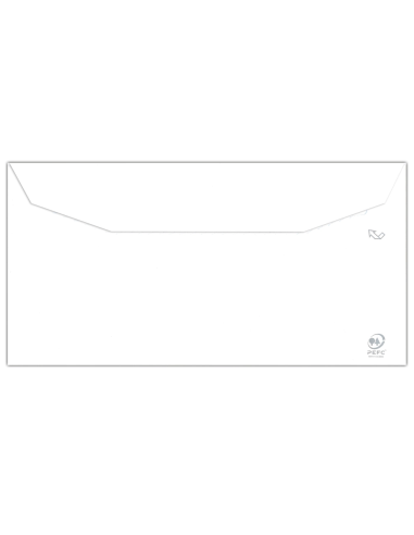 CI | Sobre liderpapel blanco 115x225 mm solapa engomada papel offset 80 gr caja de 500 unidades