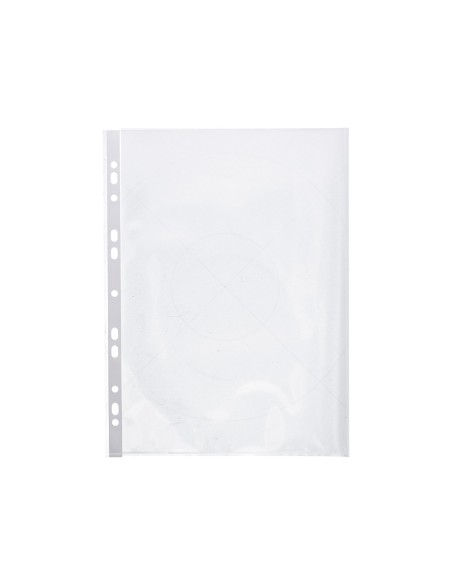 CI | Funda multitaladro q-connect din a3 apaisada 80 micras cristal con apertura superior - bolsa de 10