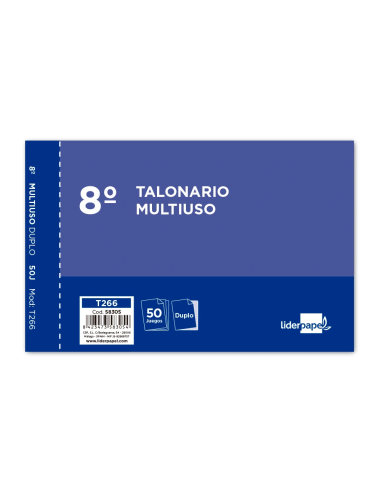 CI | Talonario liderpapel multiuso octavo duplicado apaisado