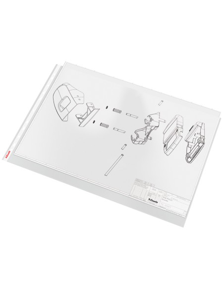 CI | Funda multitaladro esselte din a3 80 mc polipropileno apertura superior pack de 10 unidades