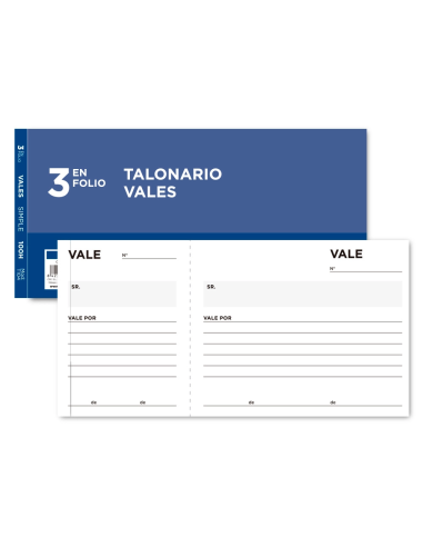 CI | Talonario liderpapel vales tres en folio 104