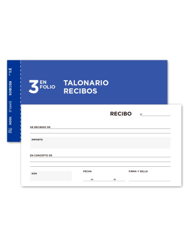 CI | Talonario liderpapel recibos 3/fº original t136 sin matriz