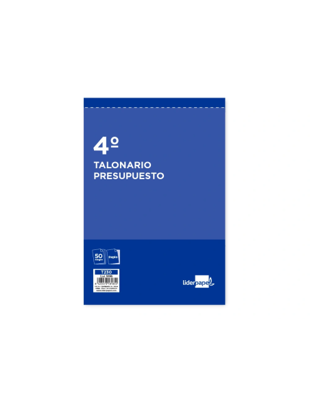 CI | Talonario liderpapel presupuesto cuarto original y copia t230