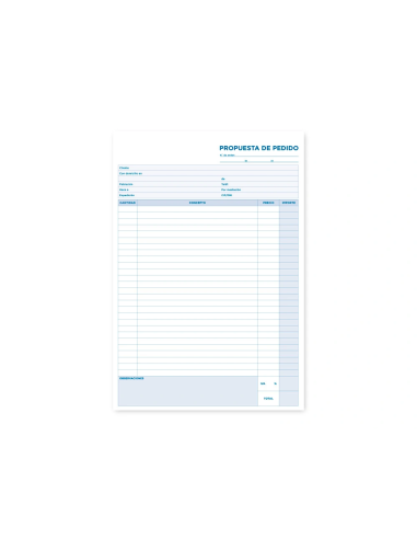 CI | Talonario liderpapel pedidos folio original y 2 copias t325